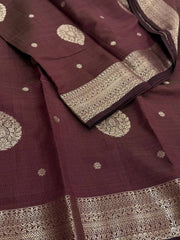 Brown Tussar Cotton Saree
