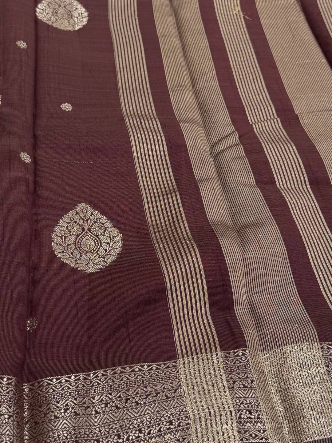 Brown Tussar Cotton Saree