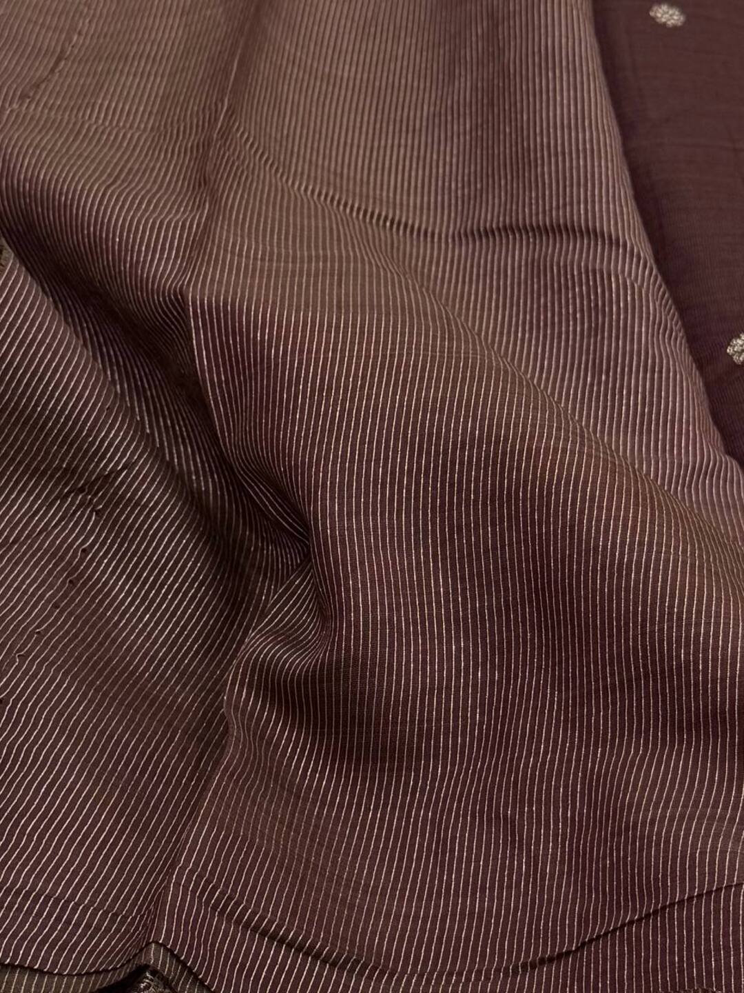 Brown Tussar Cotton Saree