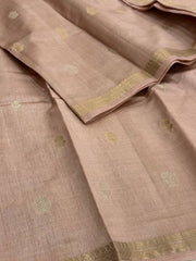 Nude Brown Tussar Cotton Saree