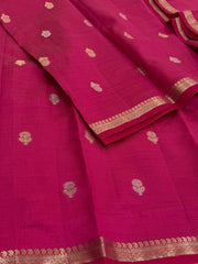 Hot Pink Tussar Cotton Saree