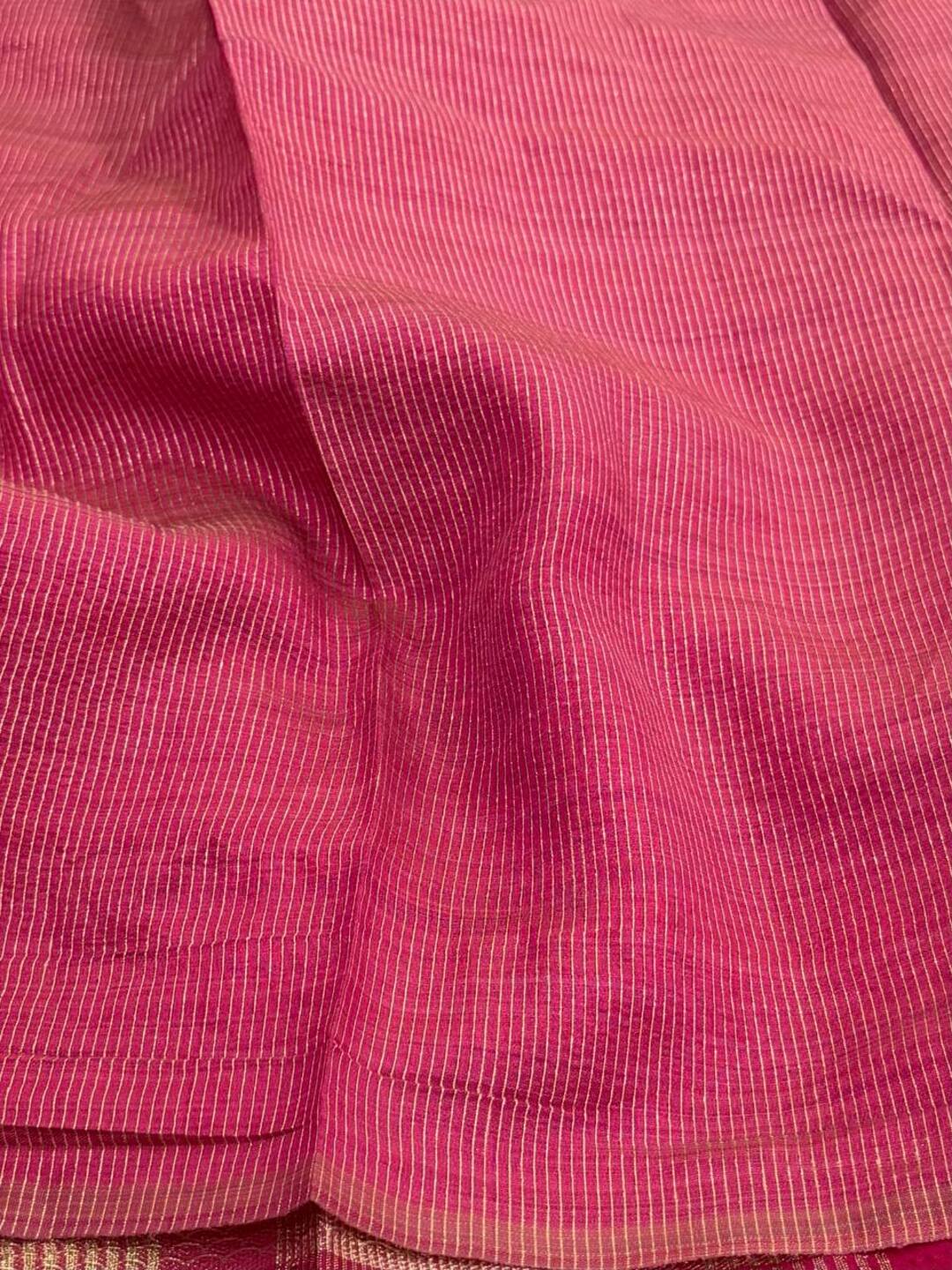 Hot Pink Tussar Cotton Saree
