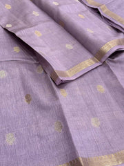 Lavender Purple Tussar Cotton Saree