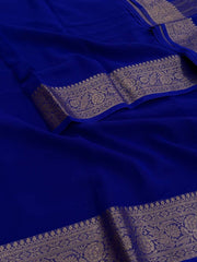 Royal Blue Chiffon Silk Saree