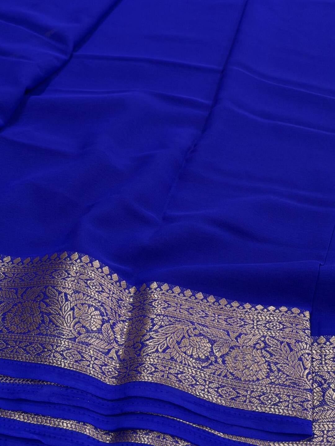 Royal Blue Chiffon Silk Saree