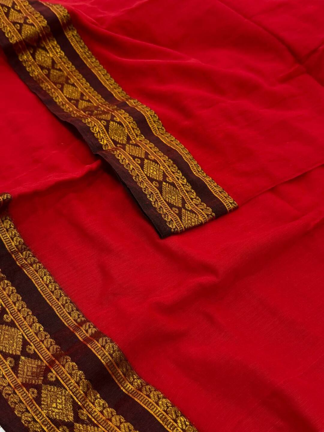 Red Kadhi Cotton Saree