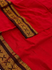 Red Kadhi Cotton Saree