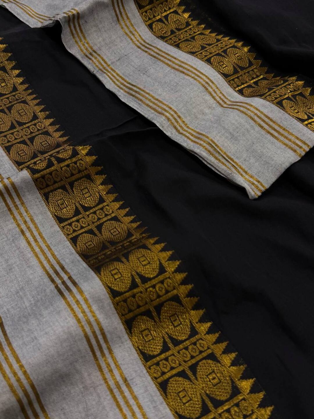 Black Kadhi Cotton Saree