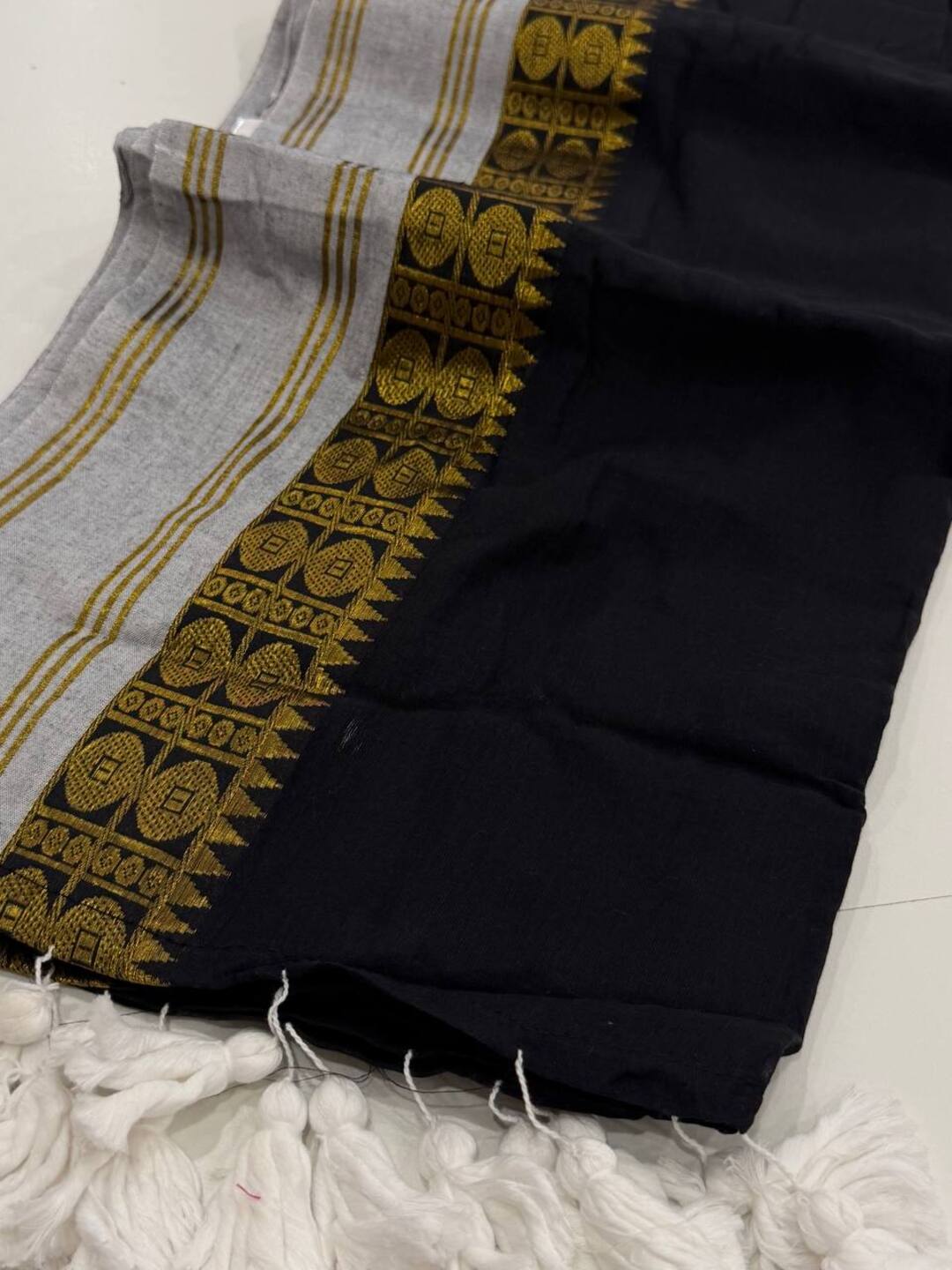 Black Kadhi Cotton Saree