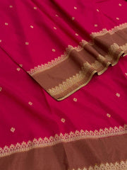 Hot Pink Semi Mysore Chiffon Silk Saree
