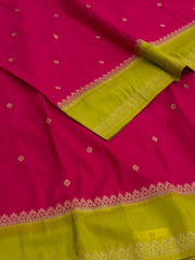 Hot Pink Semi Mysore Chiffon Silk Saree