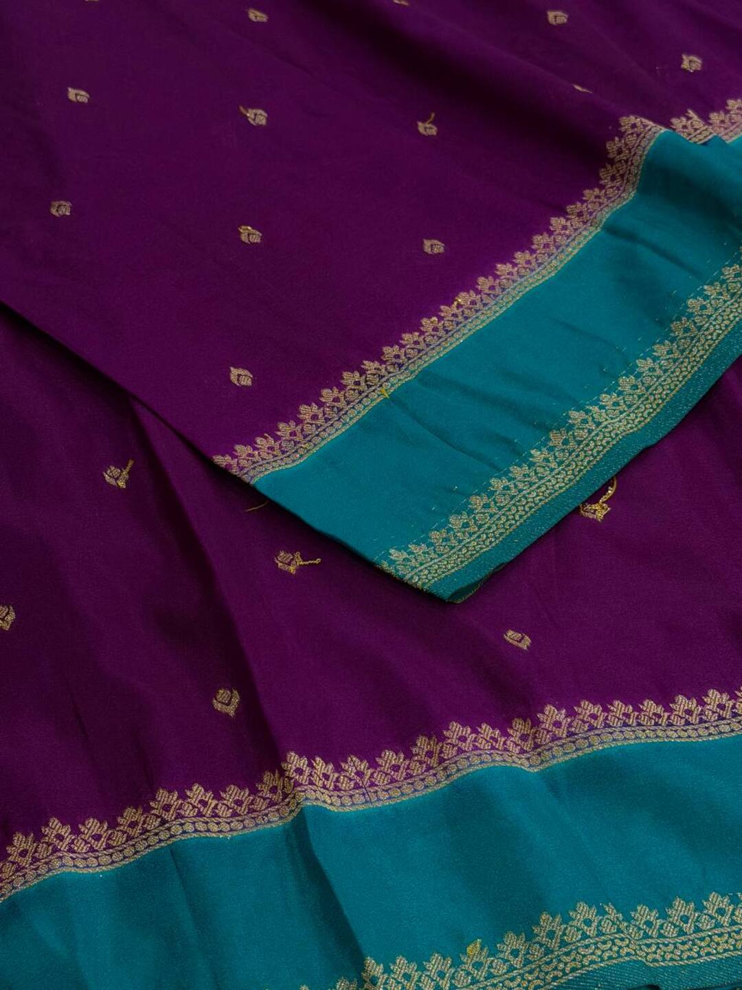 Purple Semi Mysore Chiffon Silk Saree