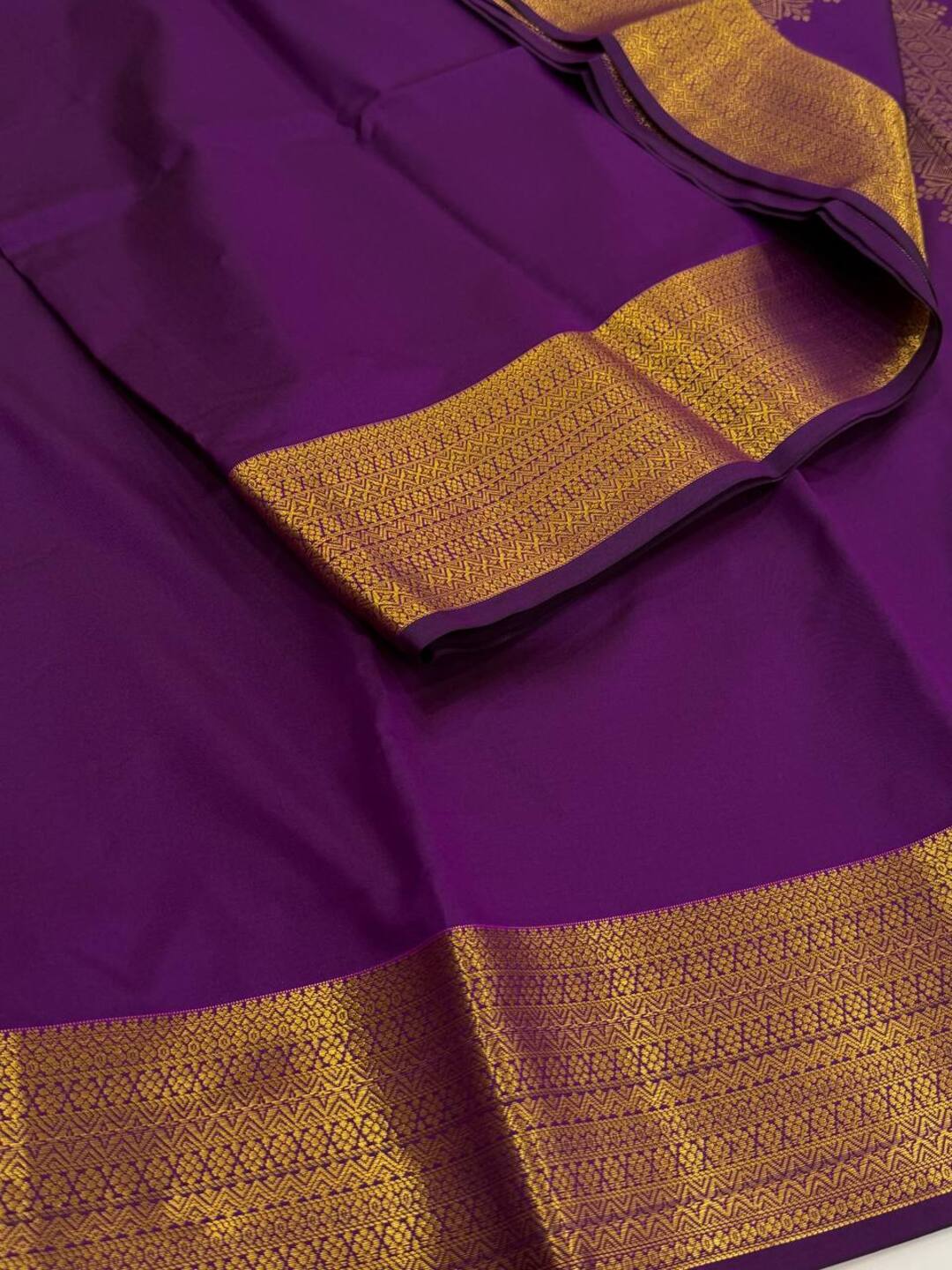 Violet Purple Cotton Silk Saree