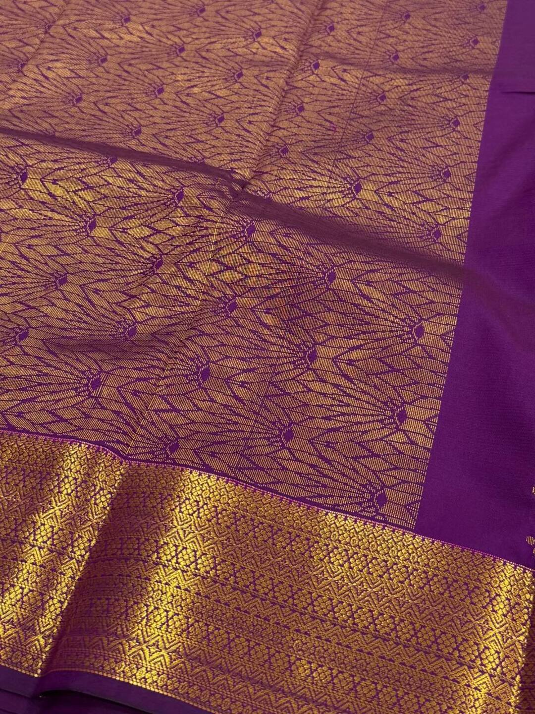 Violet Purple Cotton Silk Saree