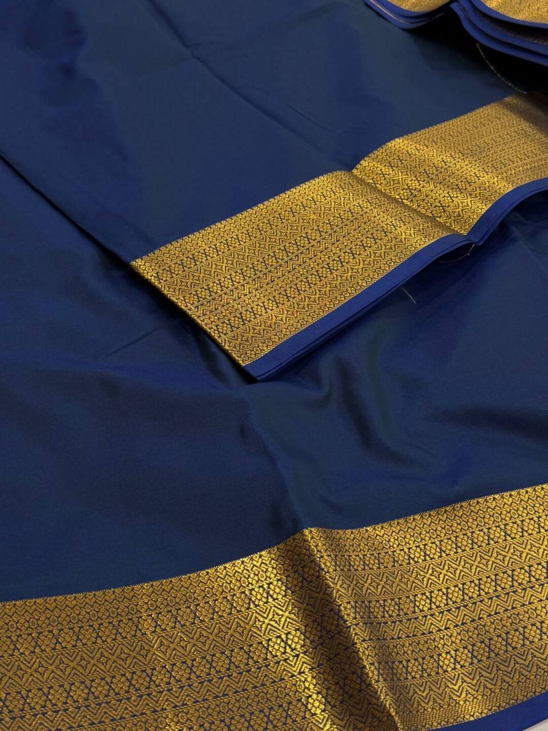 Teal Blue Cotton Silk Saree