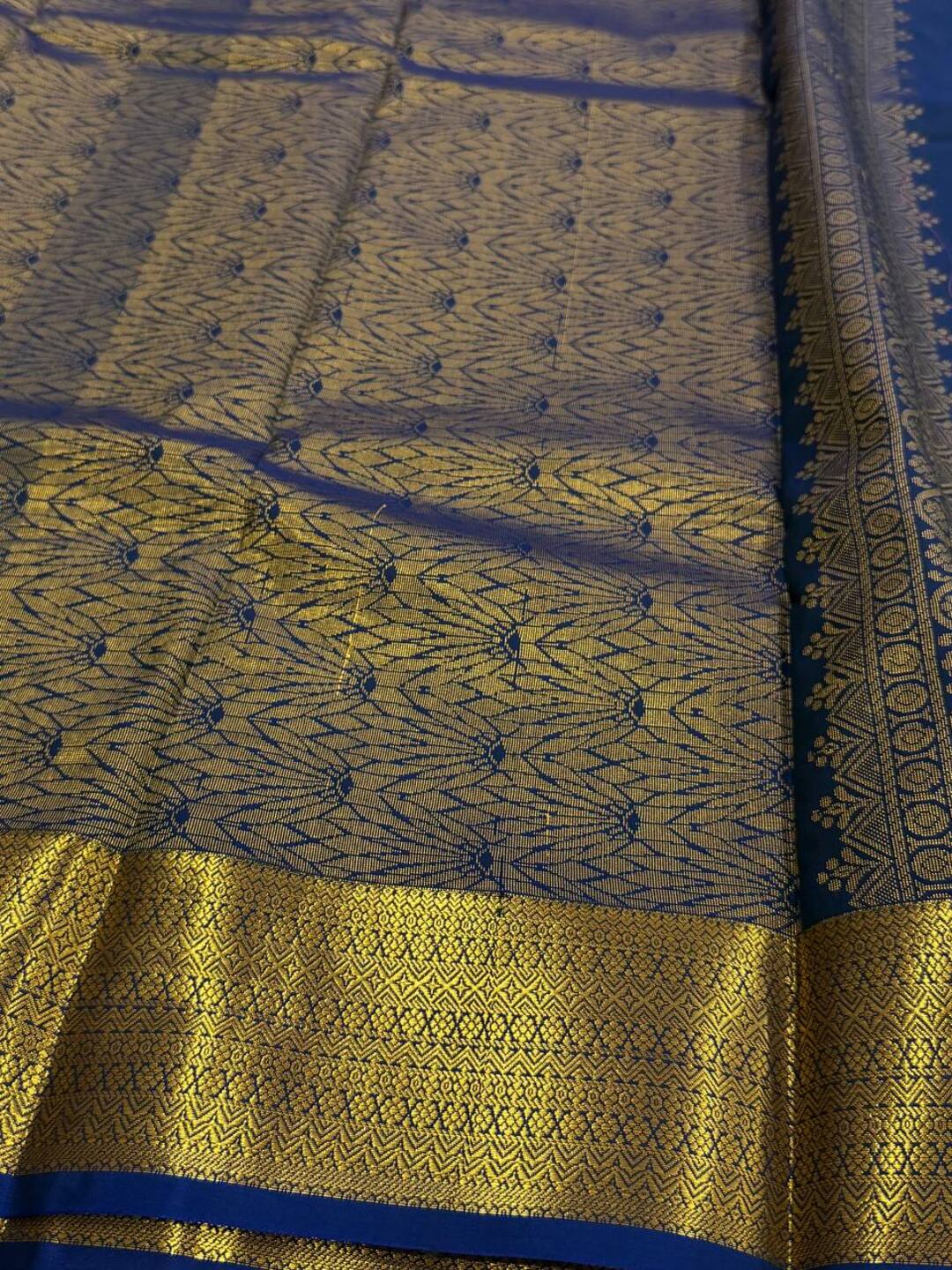 Teal Blue Cotton Silk Saree
