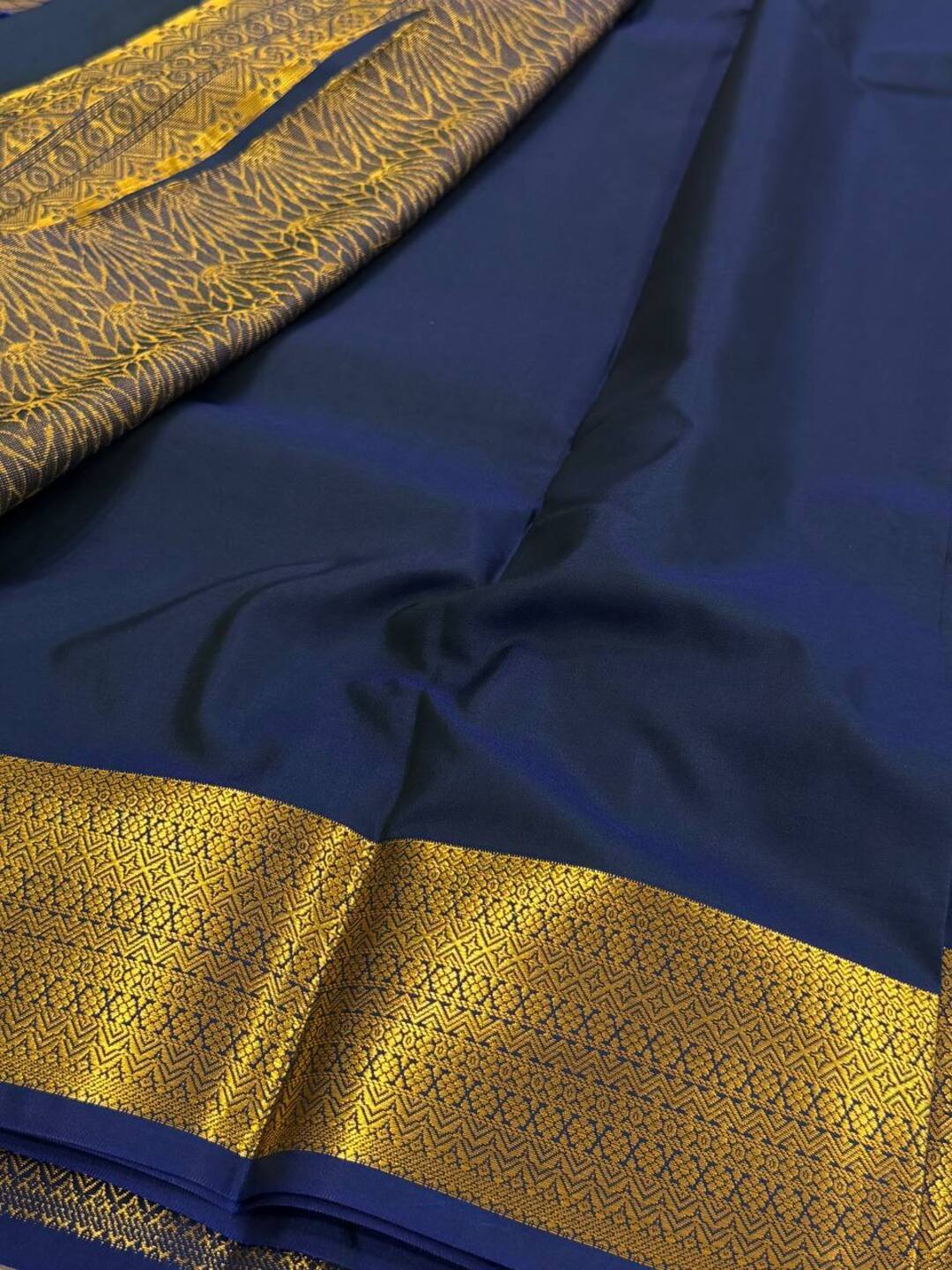 Teal Blue Cotton Silk Saree