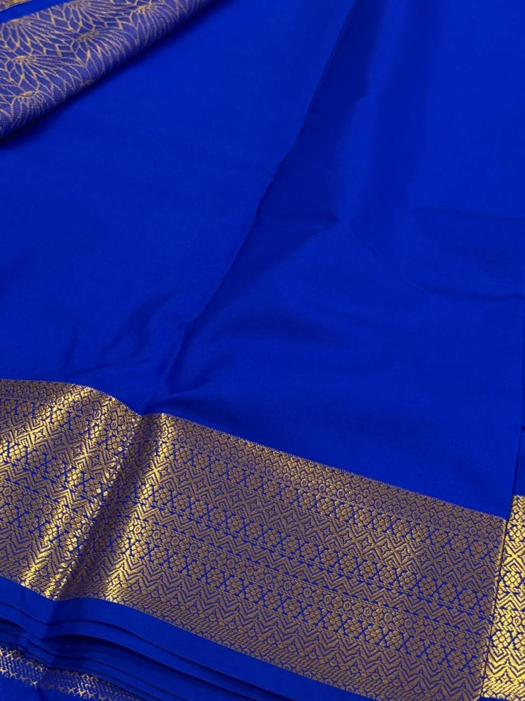 Royal Blue Cotton Silk Saree