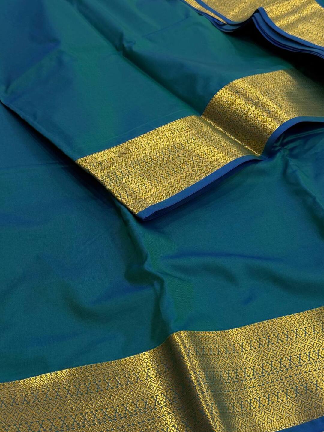 Peacock Green Cotton Silk Saree