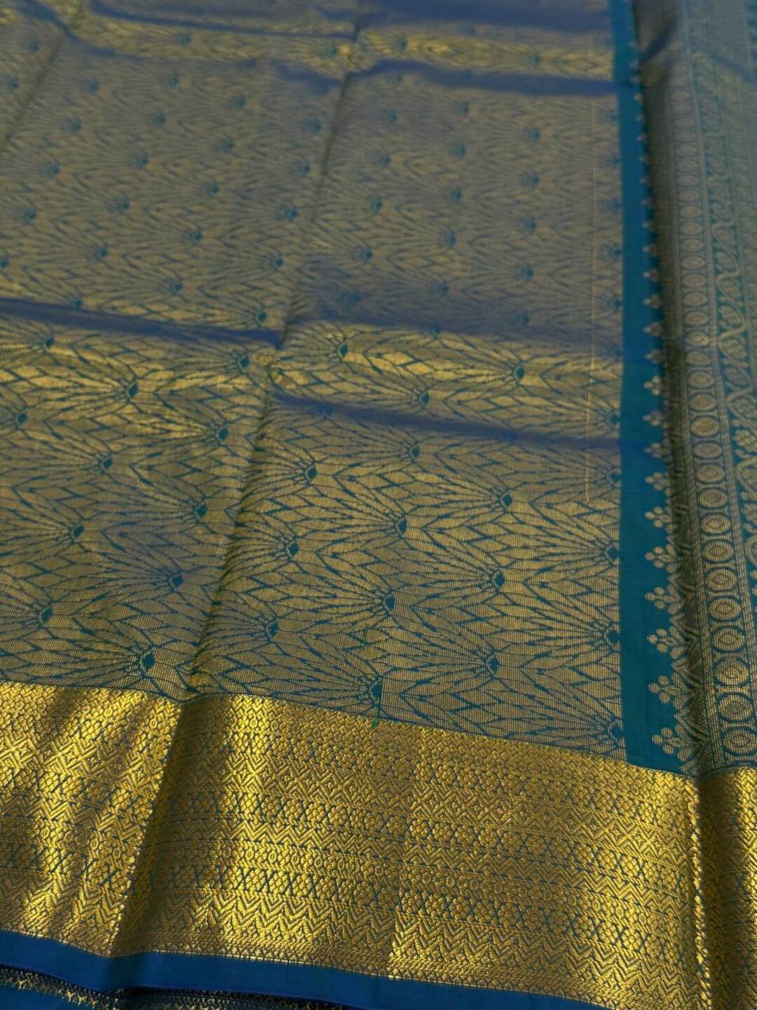 Peacock Green Cotton Silk Saree
