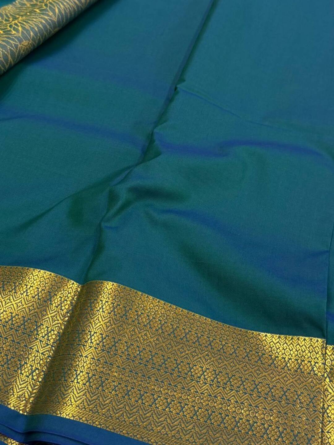 Peacock Green Cotton Silk Saree