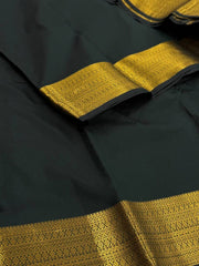Emerald Green Cotton Silk Saree