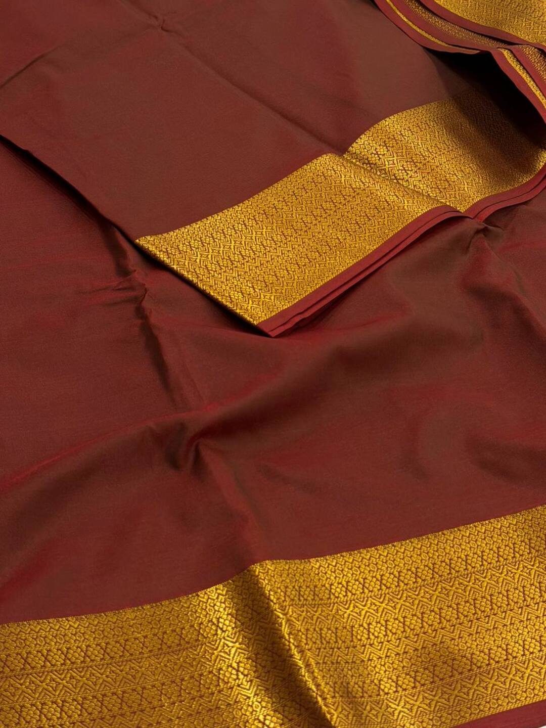 Cherry Red Cotton Silk Saree