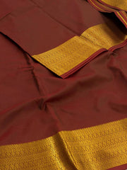 Cherry Red Cotton Silk Saree