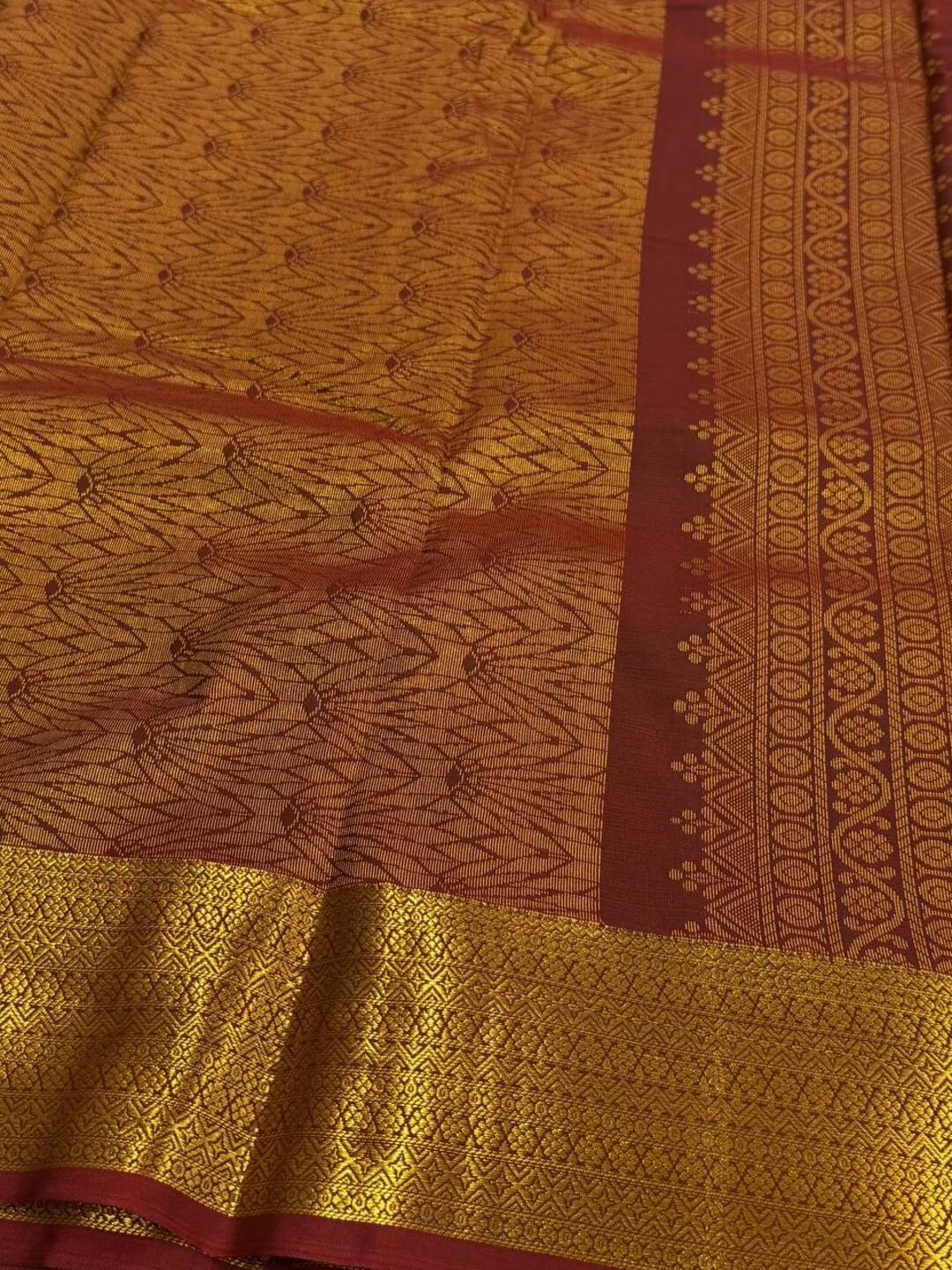 Cherry Red Cotton Silk Saree