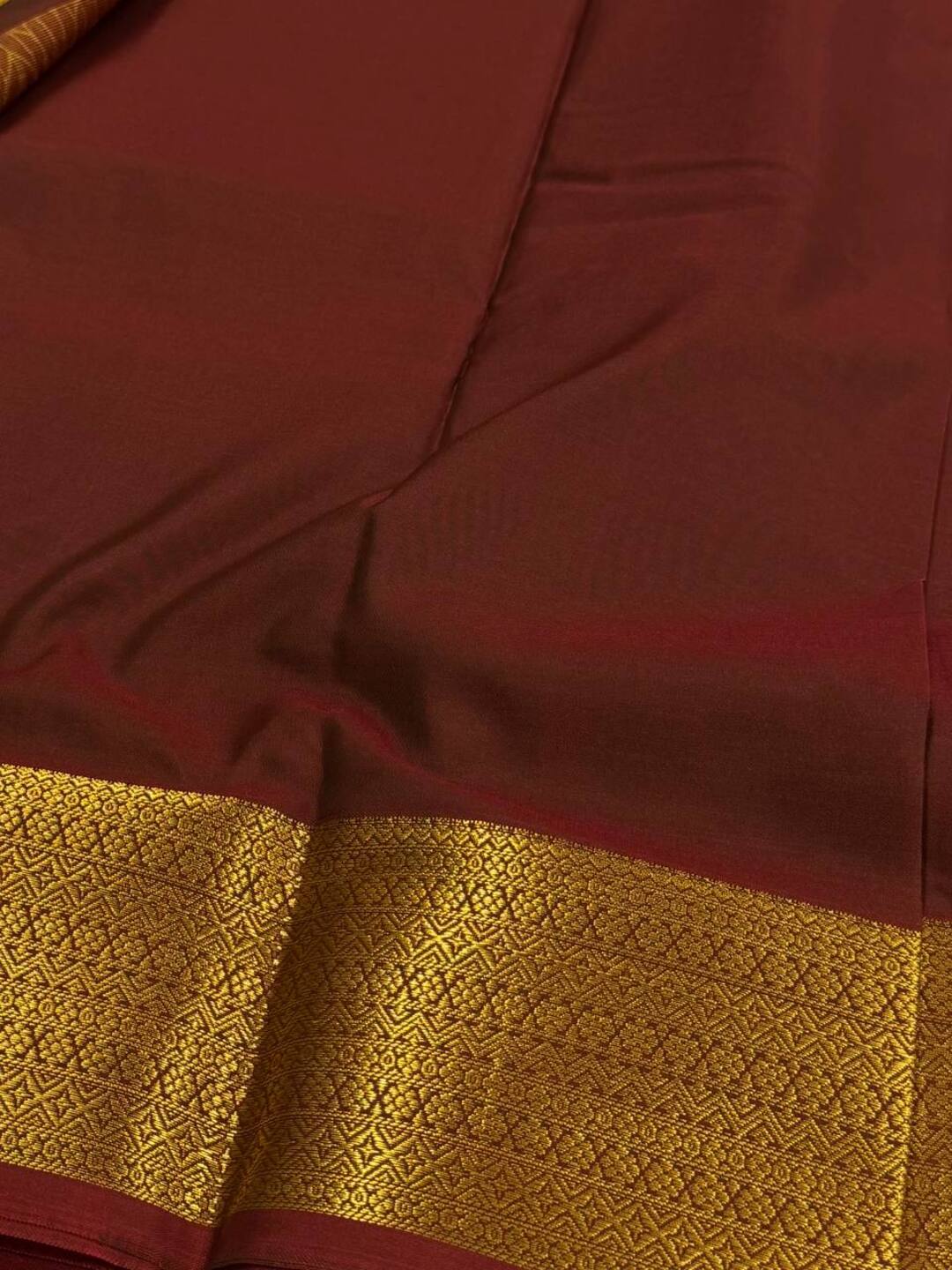 Cherry Red Cotton Silk Saree