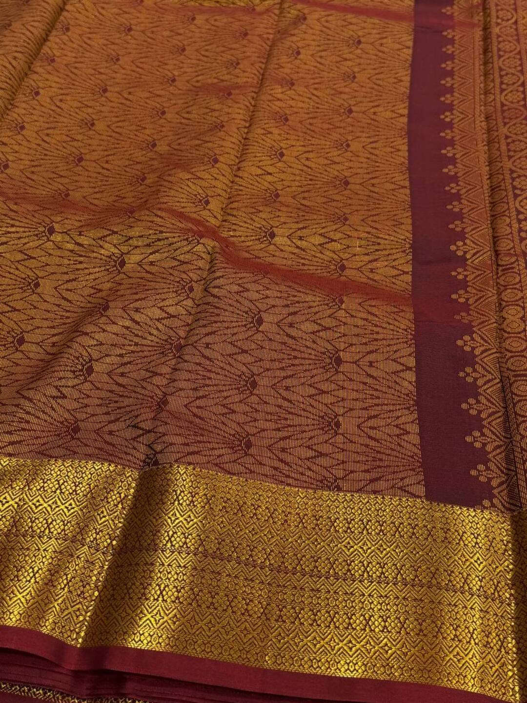 Maroon Cotton Silk Saree