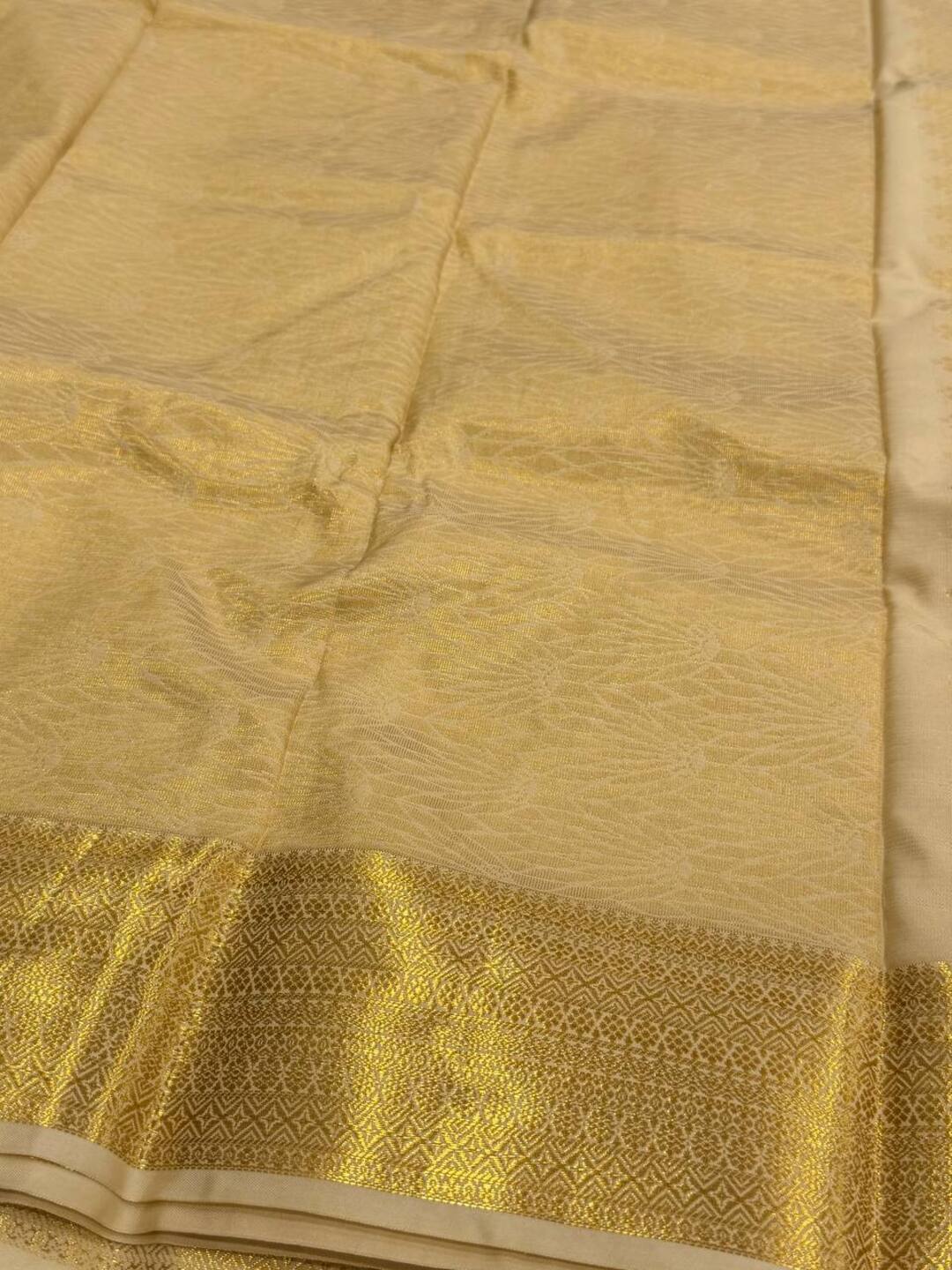 Off White Cotton Silk Saree