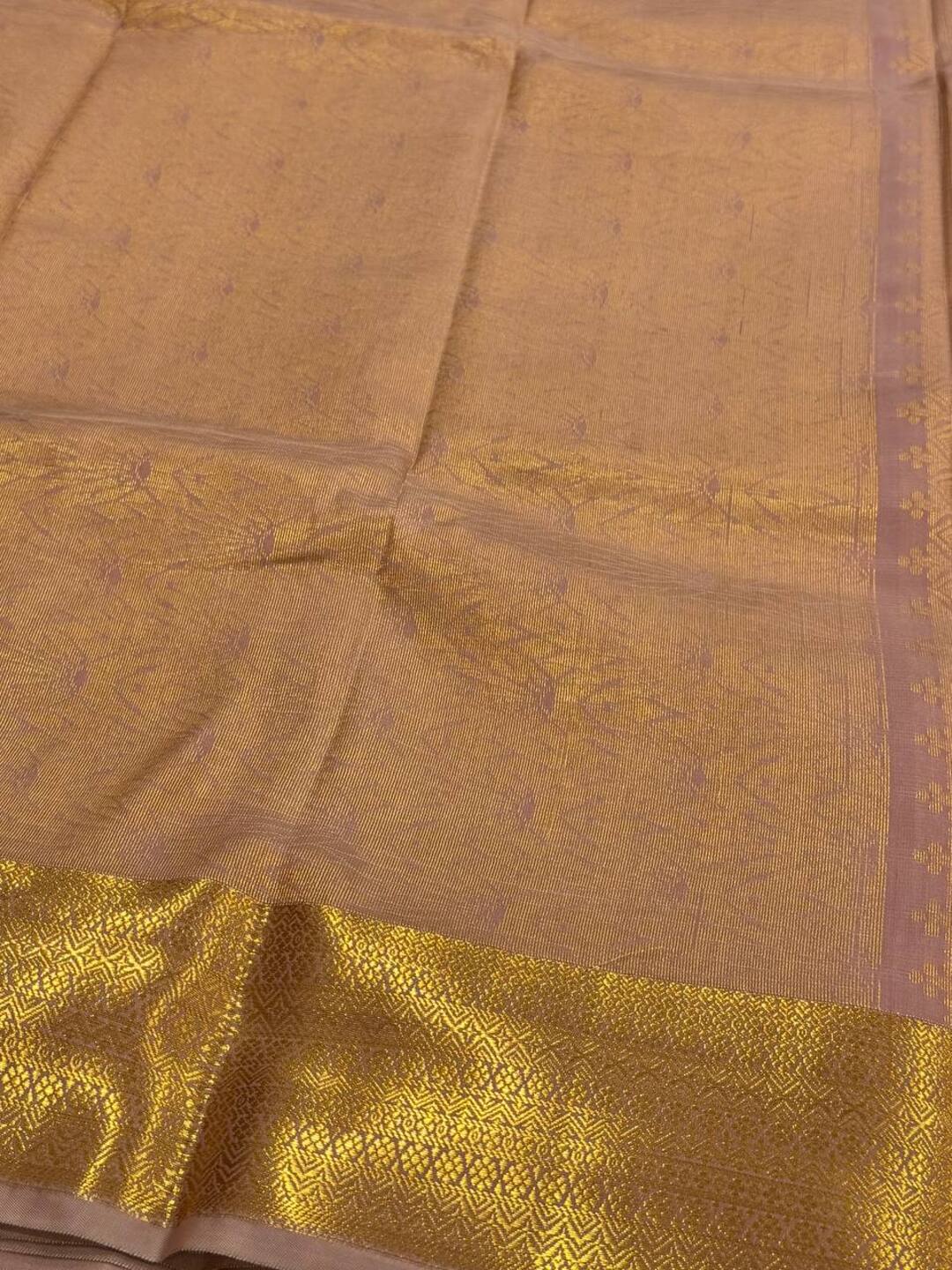 Mauve Pink Cotton Silk Saree
