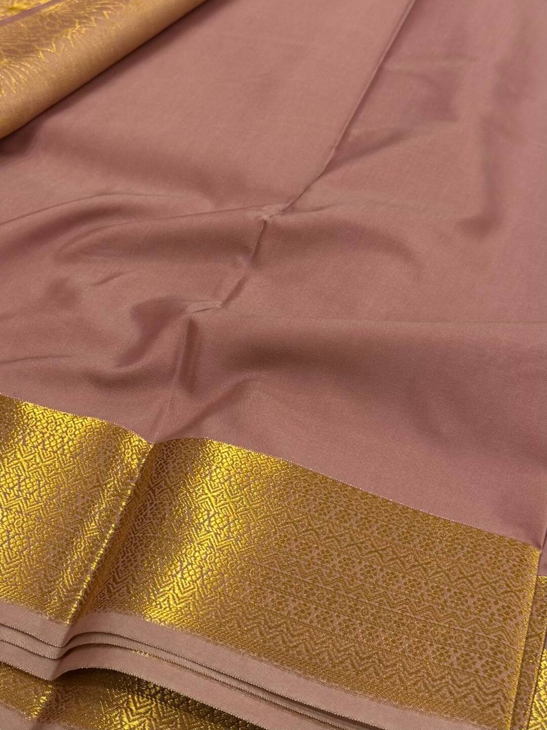 Mauve Pink Cotton Silk Saree