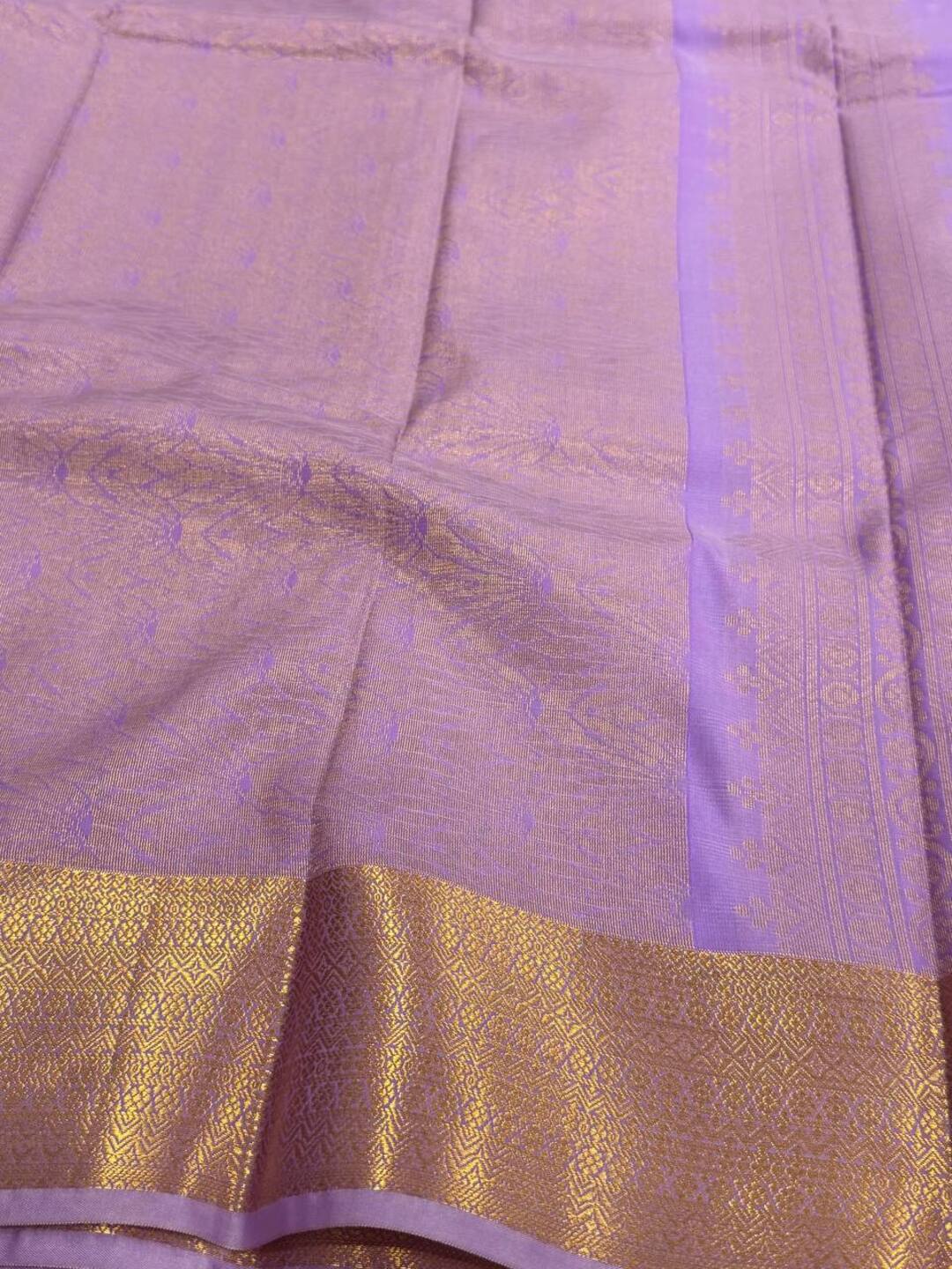 Lavender Purple Cotton Silk Saree