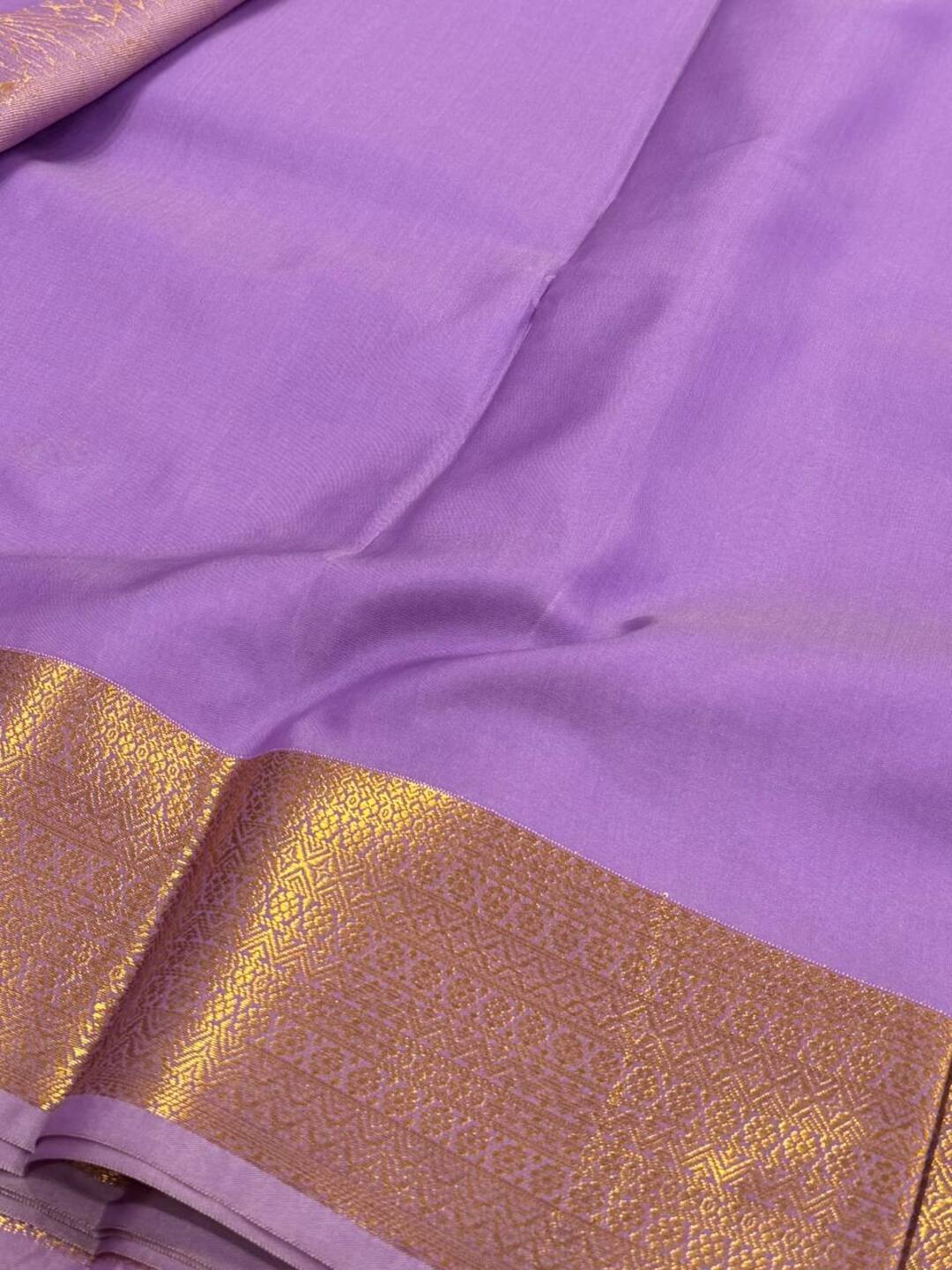 Lavender Purple Cotton Silk Saree