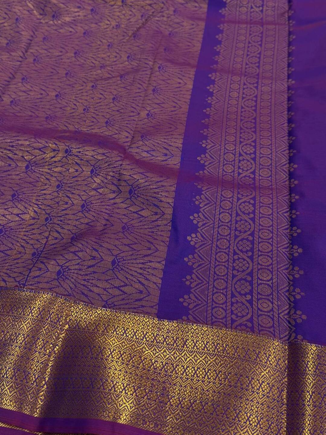 Dual Tone Violet Cotton Silk Saree