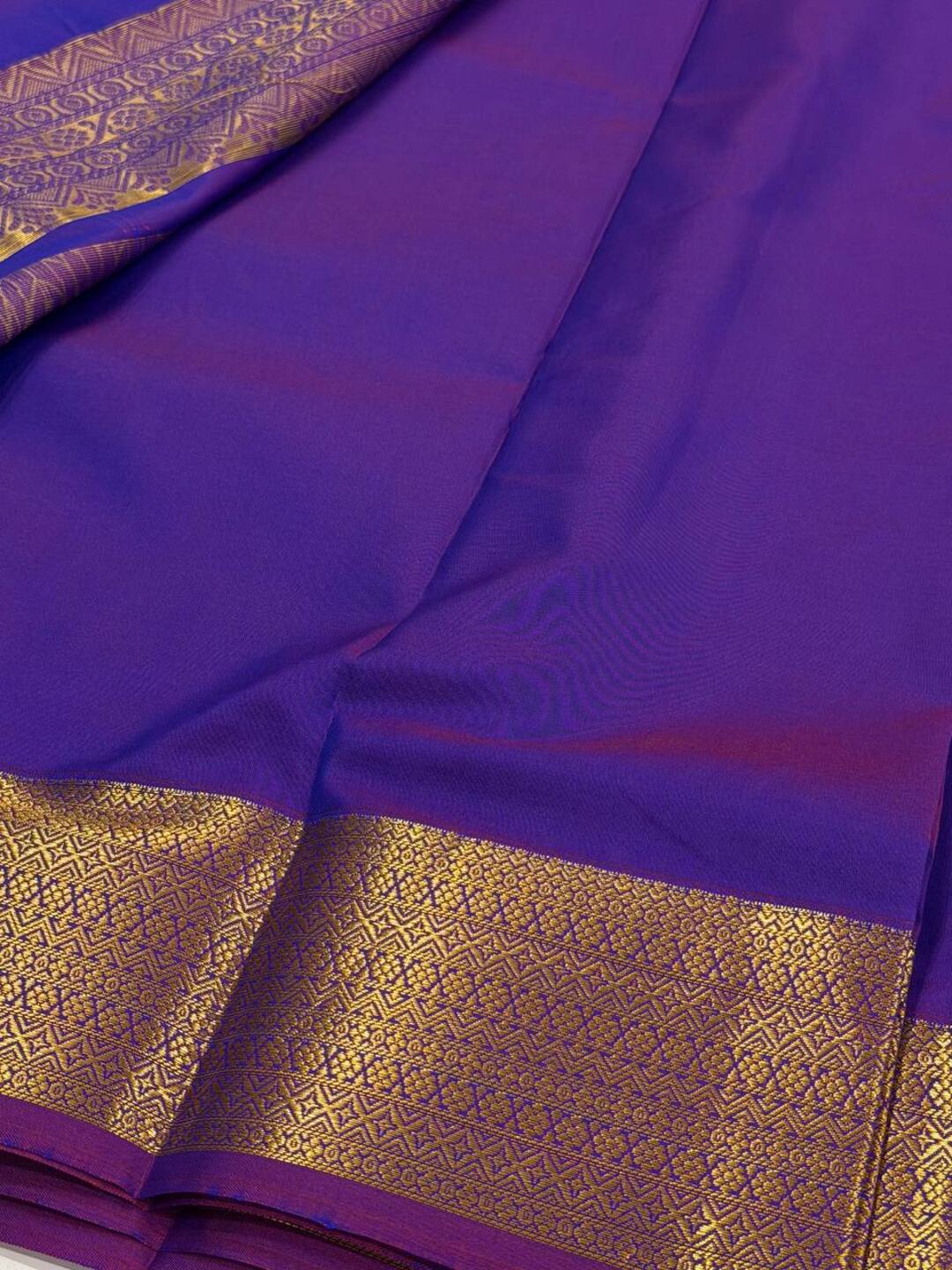 Dual Tone Violet Cotton Silk Saree