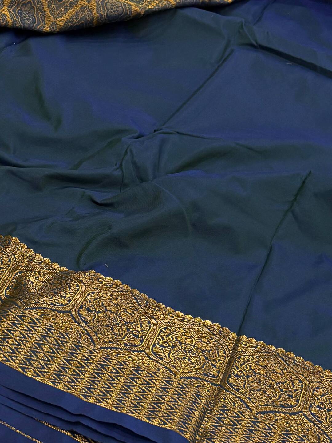 Teal Blue Cotton Silk Saree