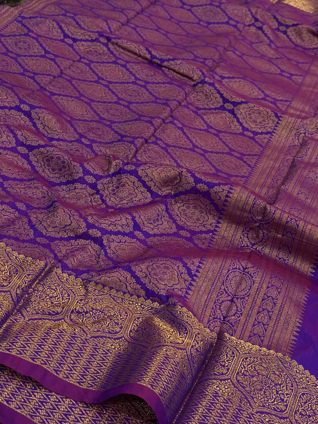 Dual Tone Purple Cotton Silk Saree
