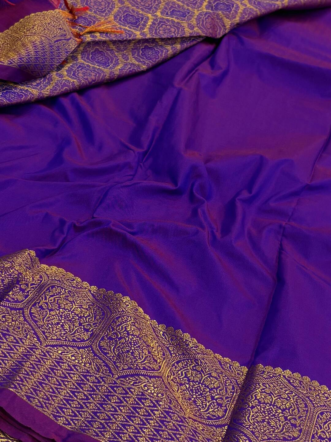 Dual Tone Purple Cotton Silk Saree