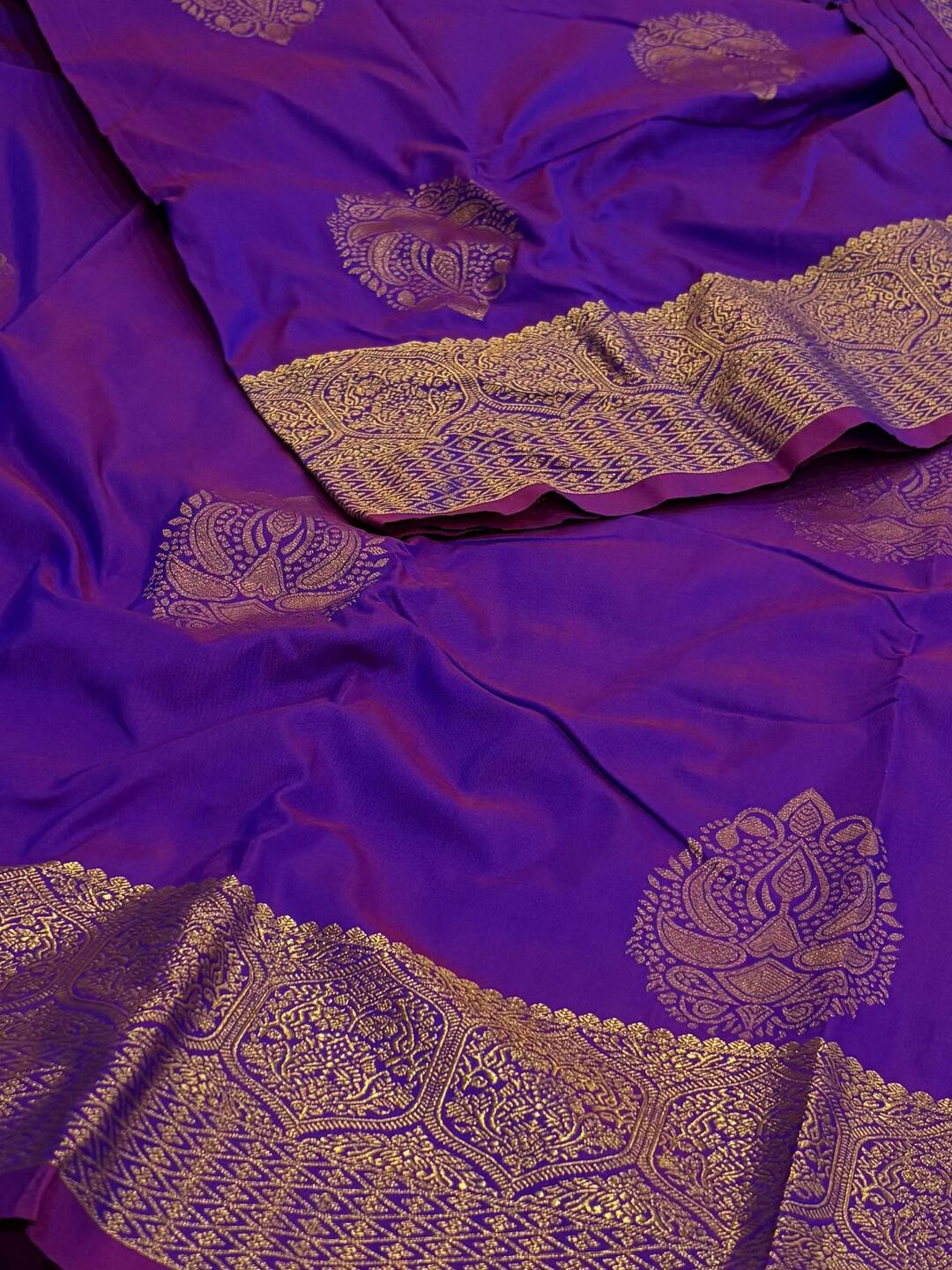 Dual Tone Purple Cotton Silk Saree