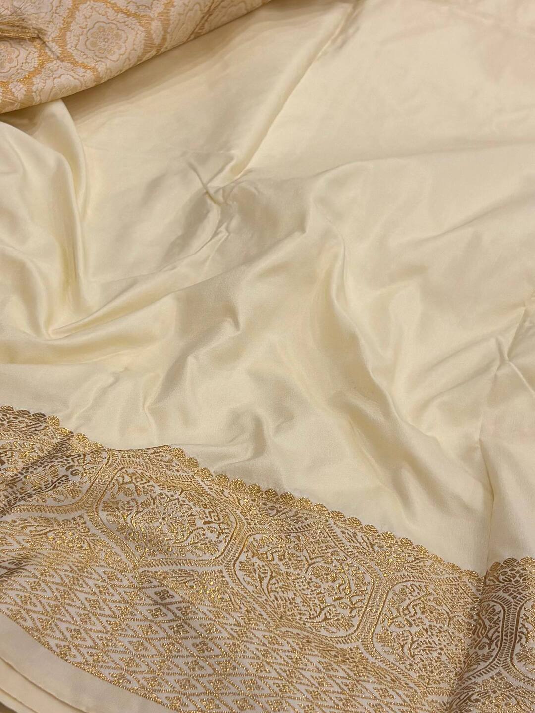 Off White Cotton Silk Saree