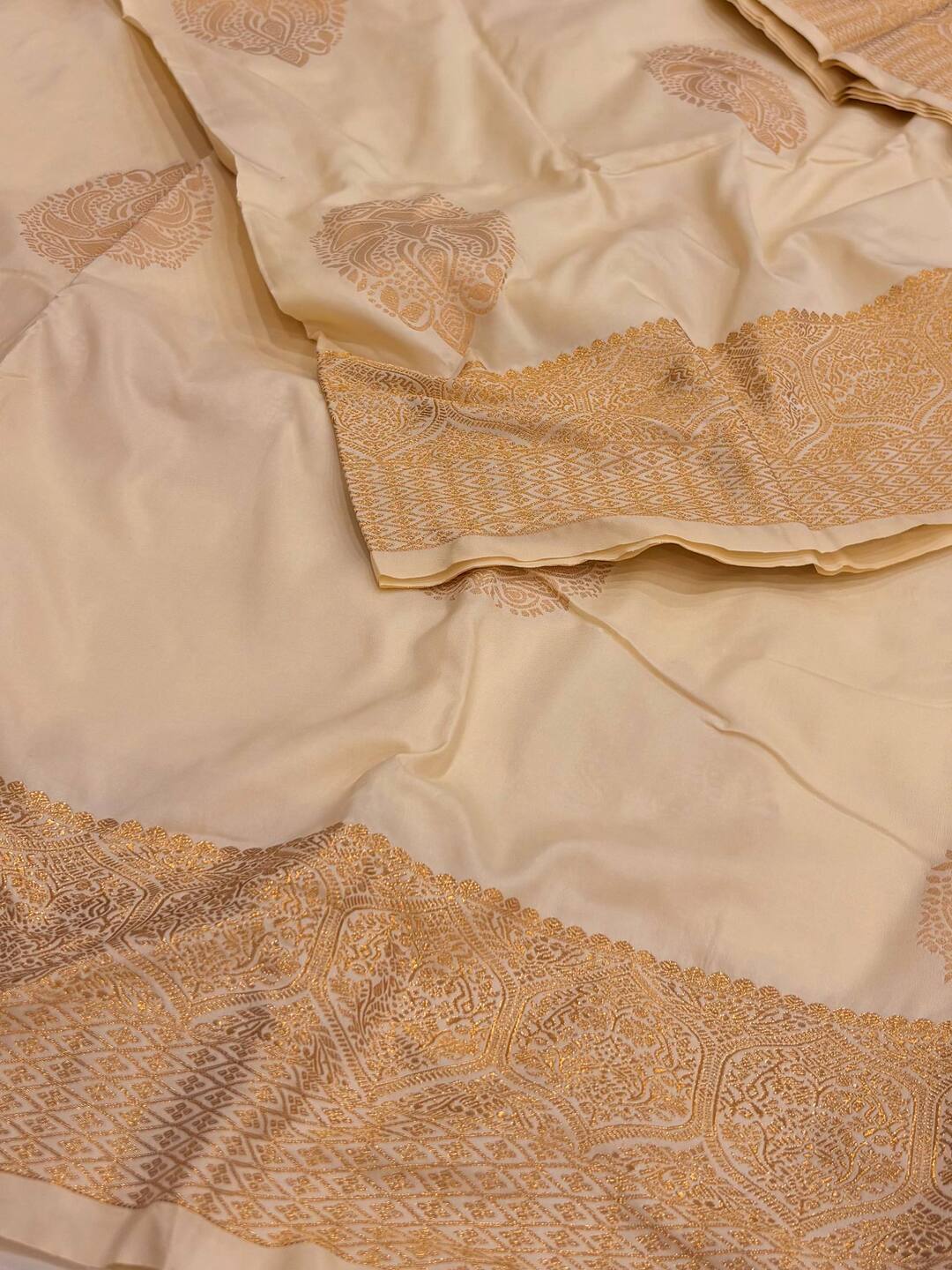 Off White Cotton Silk Saree