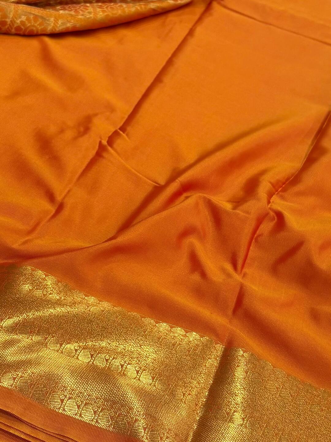 Dual Shade Orange Cotton Silk Saree