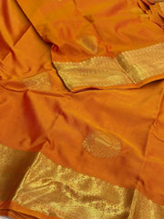 Dual Shade Orange Cotton Silk Saree