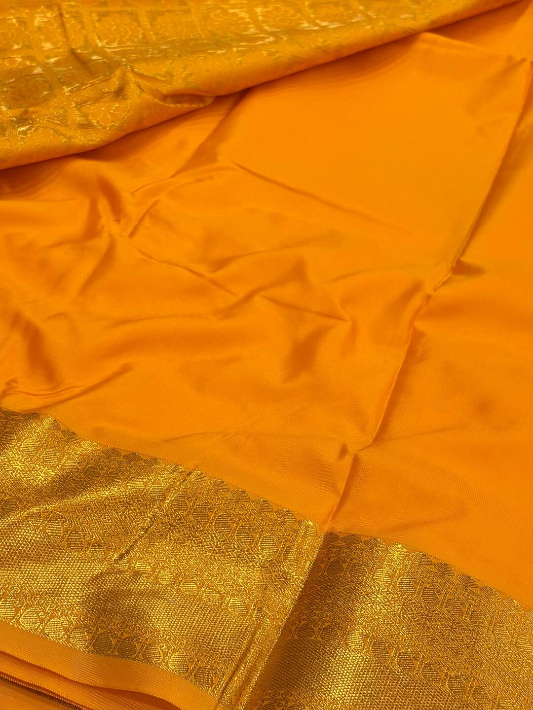 Yellow Cotton Silk Saree