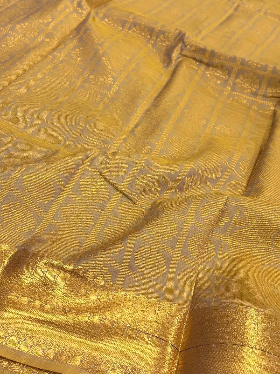 Dual Tone Gold Cotton Silk Saree