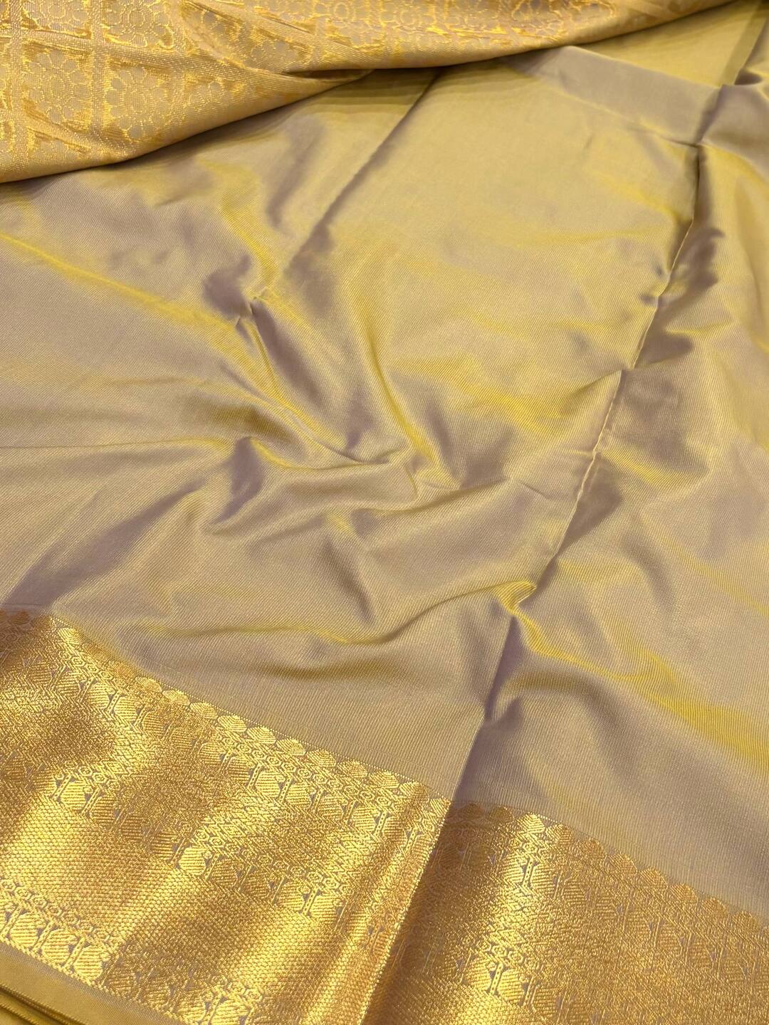 Dual Tone Gold Cotton Silk Saree