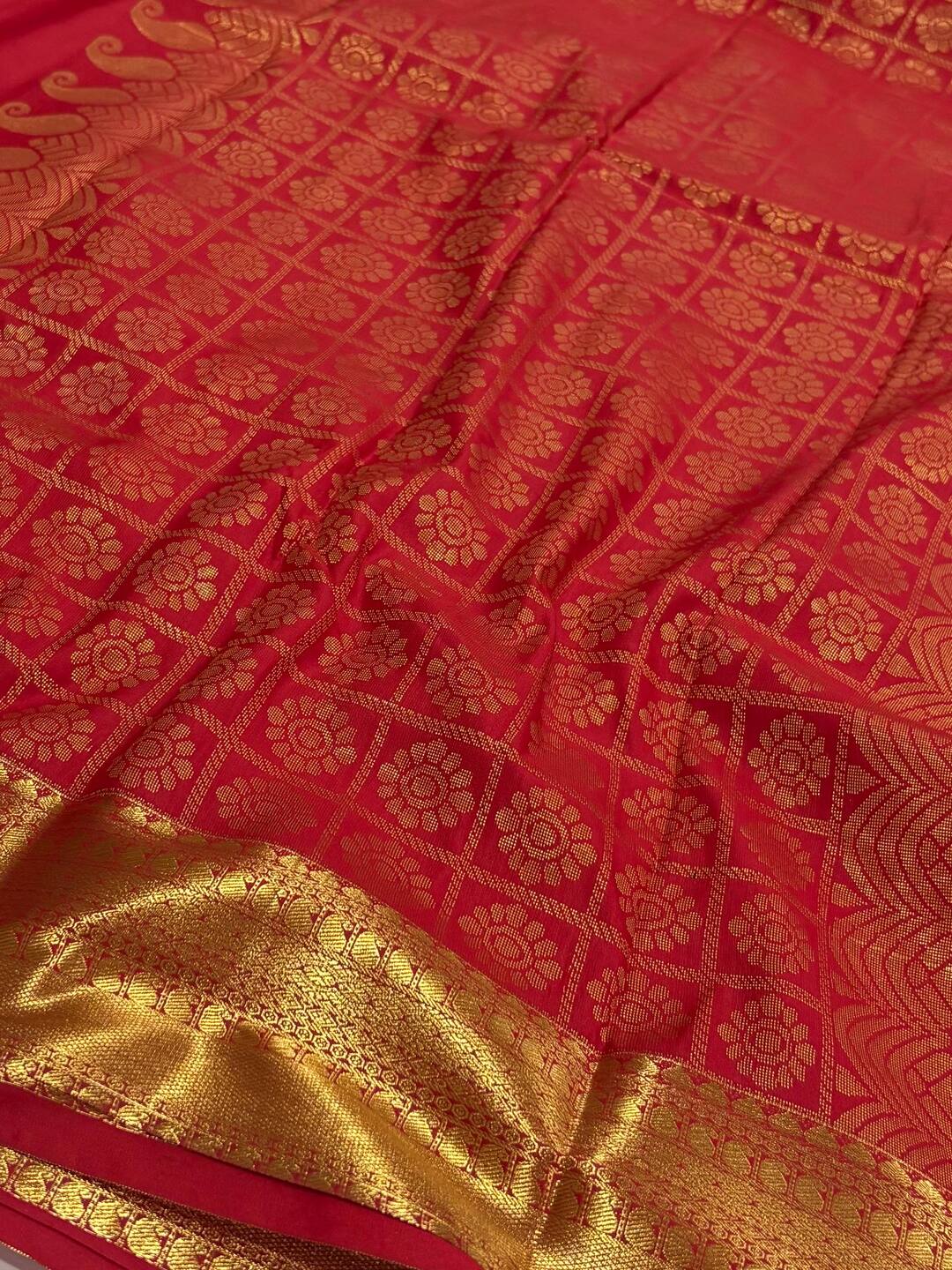 Chili Red Cotton Silk Saree